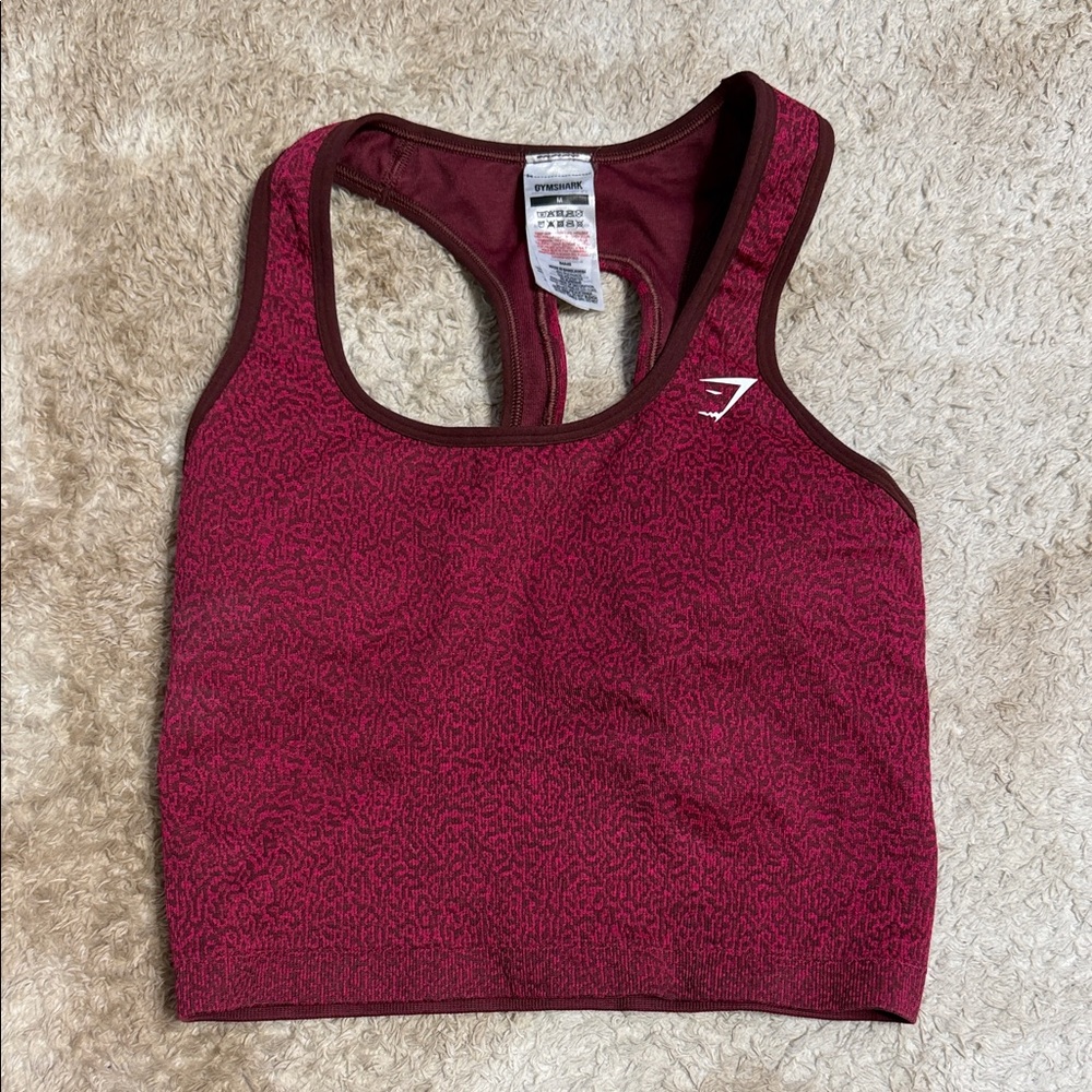 Gymshark Maroon Patterned Racerback Sports Bra